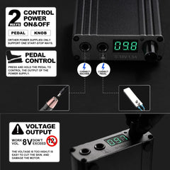 Solong Tattoo Set Wireless Rotary Tattoo Machine Gun RCA Connected 10 Needle Cartridge